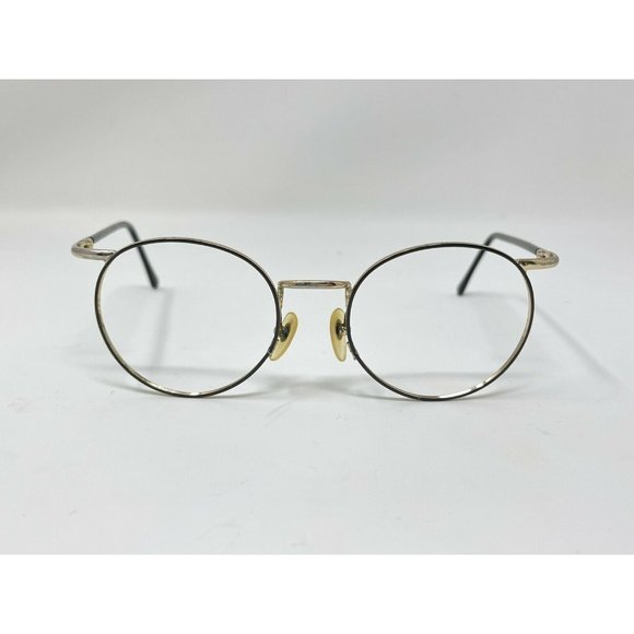VINTAGE Polo Ralph Lauren Polo 535 Eyeglasses Round Black & Gold 51 [] 18 Rare - Picture 1 of 11